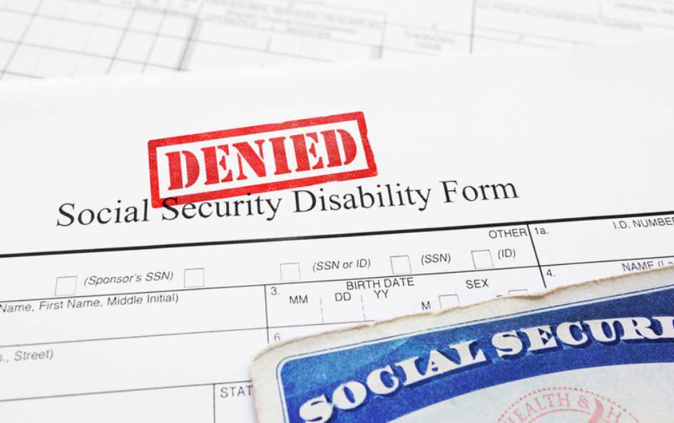 image of a social security disability claim being denied